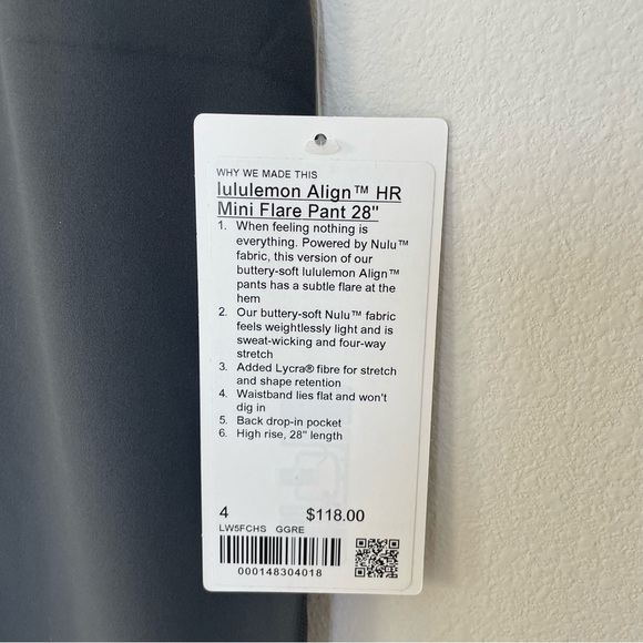 NWT Lululemon Align High-Rise Mini-Flared Pant 28" Graphite Grey Size 4 - Picture 6 of 11